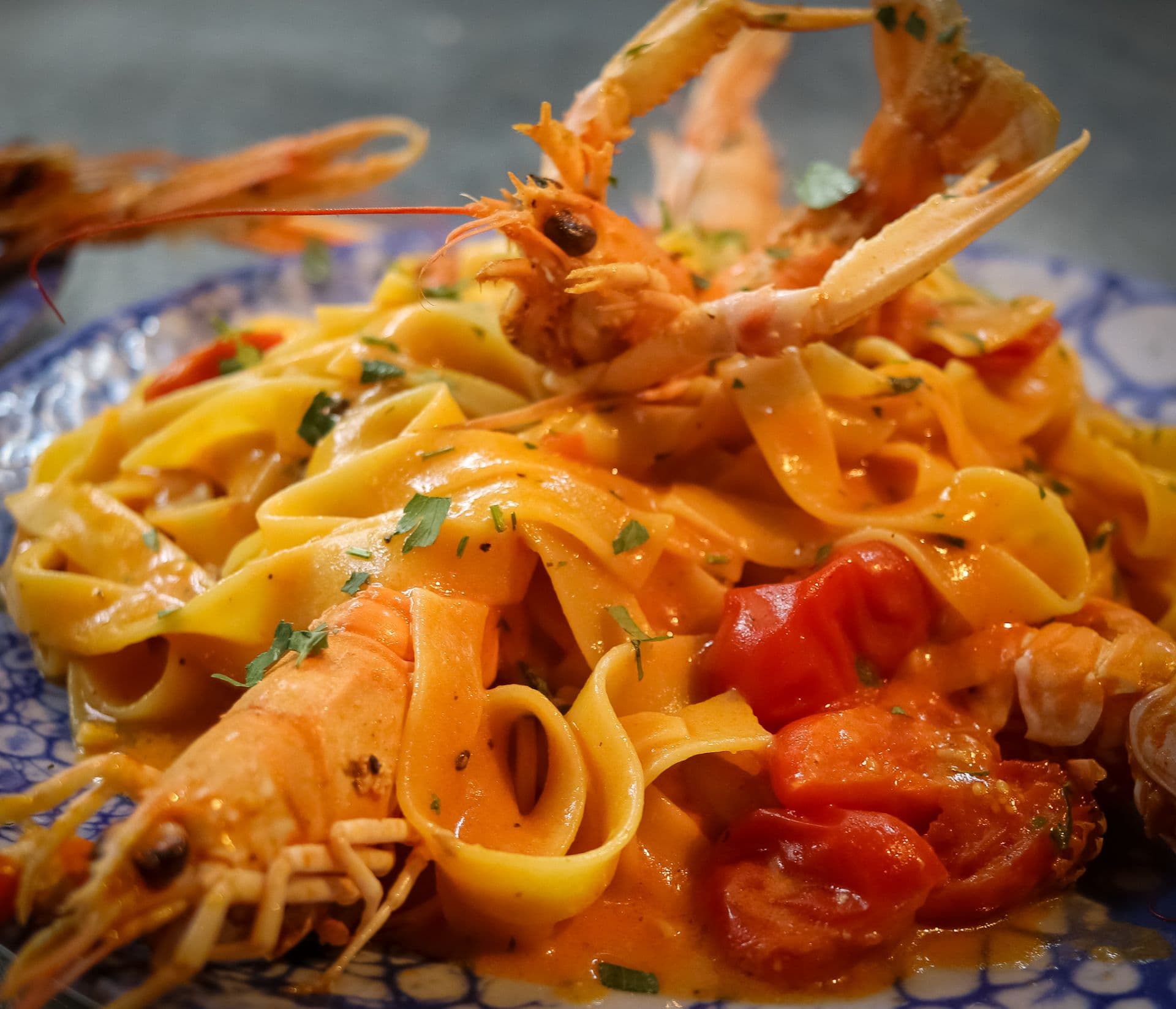 Fettuccina con Scampi