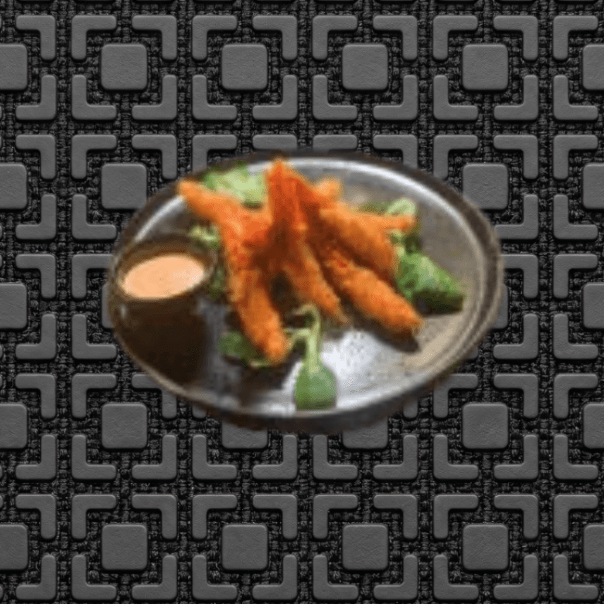 Gambero rosso di Mazara in tempura + solo insalata mista